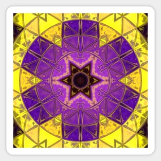 Mosaic Mandala Purple and Yellow Sticker